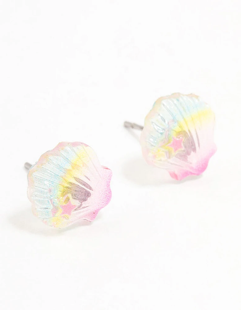 Star Shell Stud Earrings