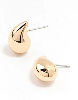 Gold Tiny Teardrop Stud Earrings