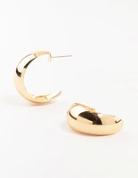 Hollow Wide Gold Hoop Earrings