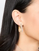 Gold Glitter Double Strand Hoop Earrings