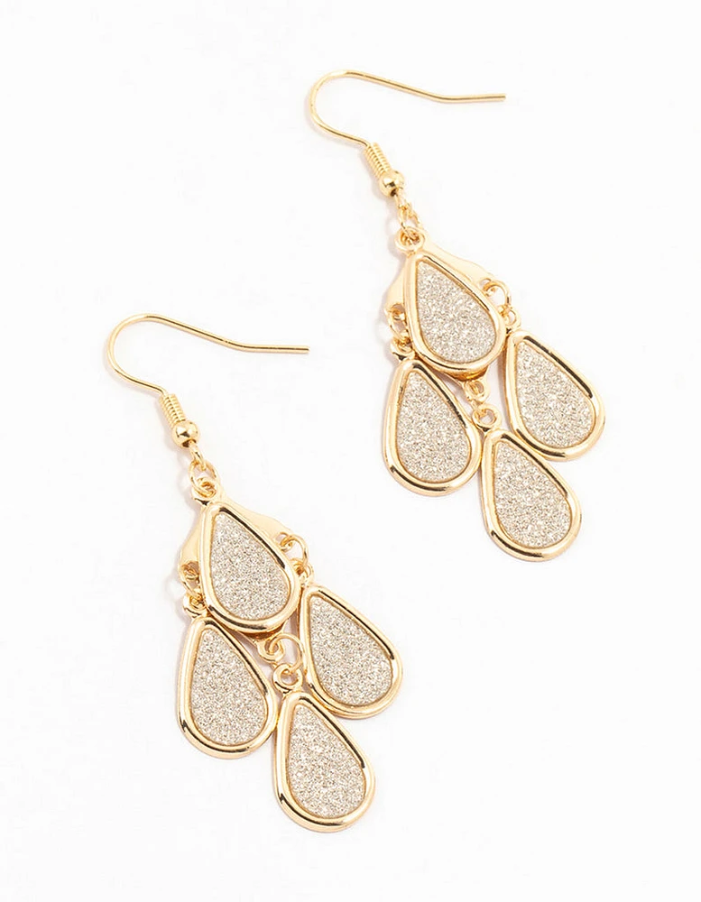 Multiple Glitter Teardrop Drop Earrings