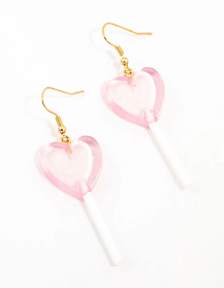 Plastic Lollipop Drop Earrings