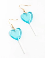 Blue Lollipop Drop Earrings