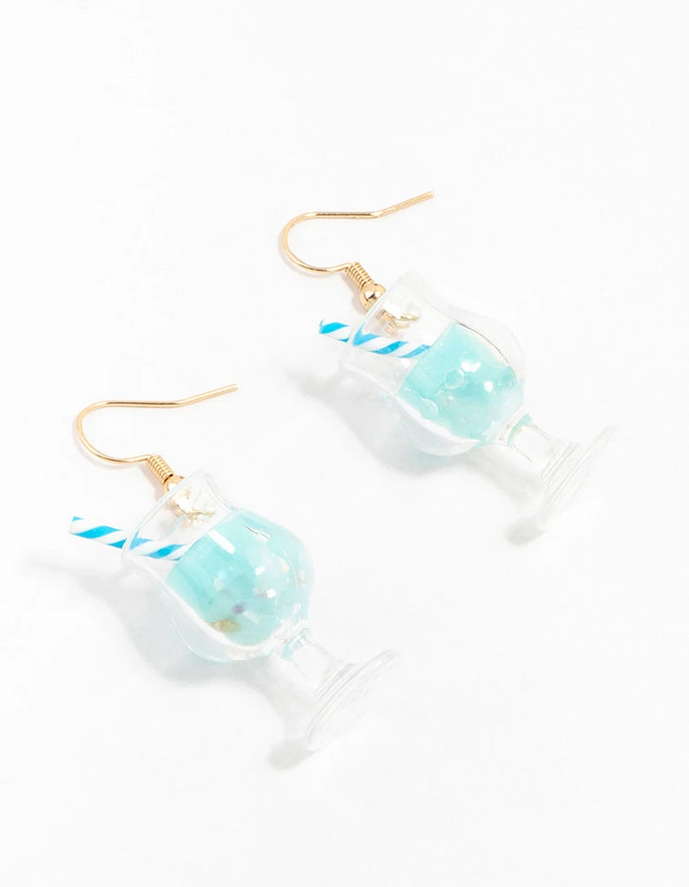 Plastic Cocktail Straw Drop Earrings