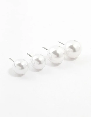 Multiple Pearl Plastic Stud Earrings 2-Pack