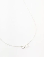 Silver Encased Diamante Infinity Necklace