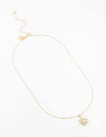 Gold Diamante Sun Necklace