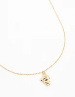 Gold Diamante Astronaut Necklace