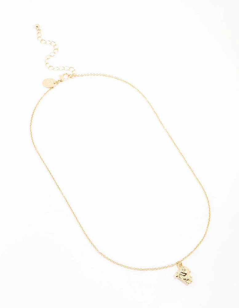 Gold Diamante Astronaut Necklace