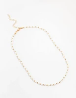 Beaded Long Pearl Necklace