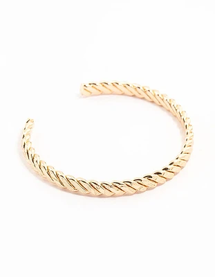 Gold Twisted Rope Wrist Cuff