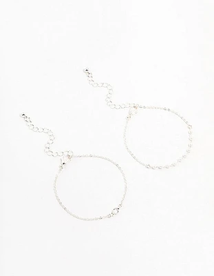 Silver Pearl Station & Diamante Bracelets 2-Pack