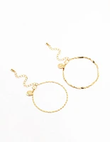 Gold Twisted Tab Bracelets 2-Pack