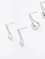 Silver Diamante Drop Earrings 3-Pack