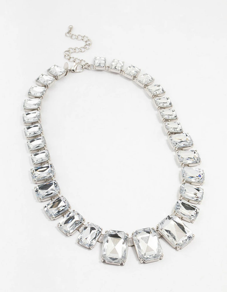 Diamante Rhodium Short Necklace