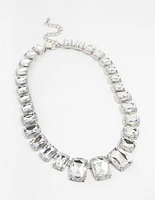 Diamante Rhodium Short Necklace