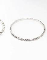 Diamante Rhodium Bangles 3-Pack