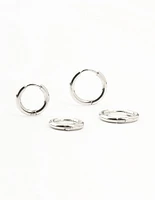 Surgical Steel Classic Hoop Earrings 2-Pack