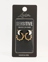 Gold Plated Surgical Steel Squiggle Hoop Earrings