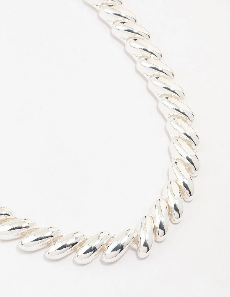 Silver Chunky Short Necklace