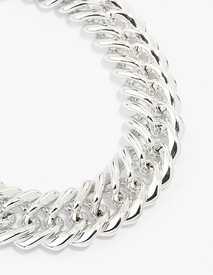 Silver Chunky Mixed Chain Necklace