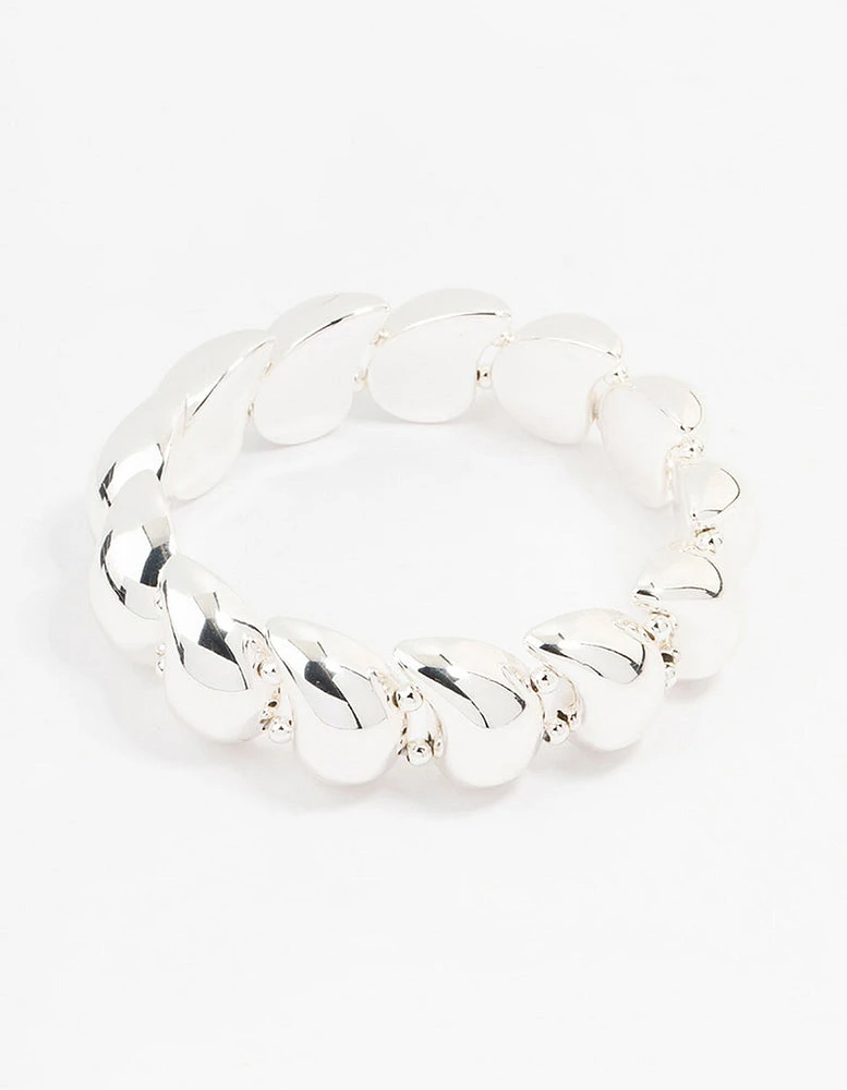 Silver Teardrop Stretch Bracelet