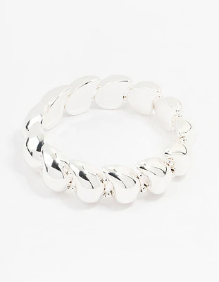 Silver Teardrop Stretch Bracelet