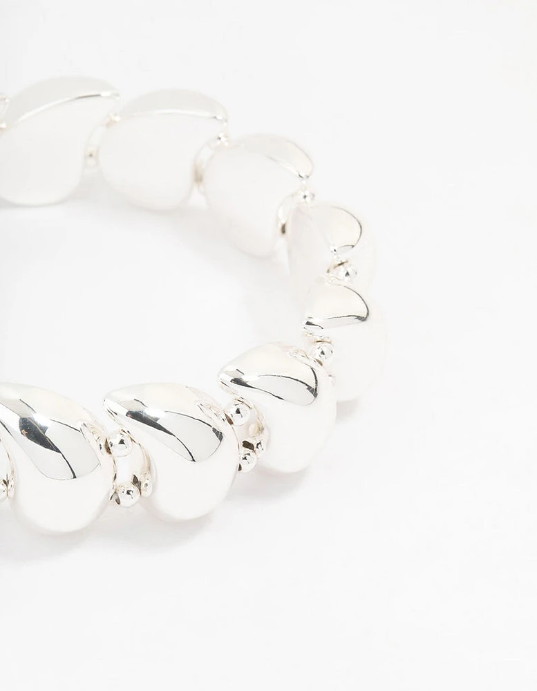 Silver Teardrop Stretch Bracelet