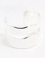 Silver Molten Double Wrist Cuff