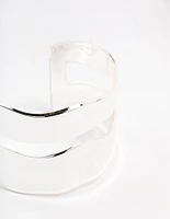 Silver Molten Double Wrist Cuff