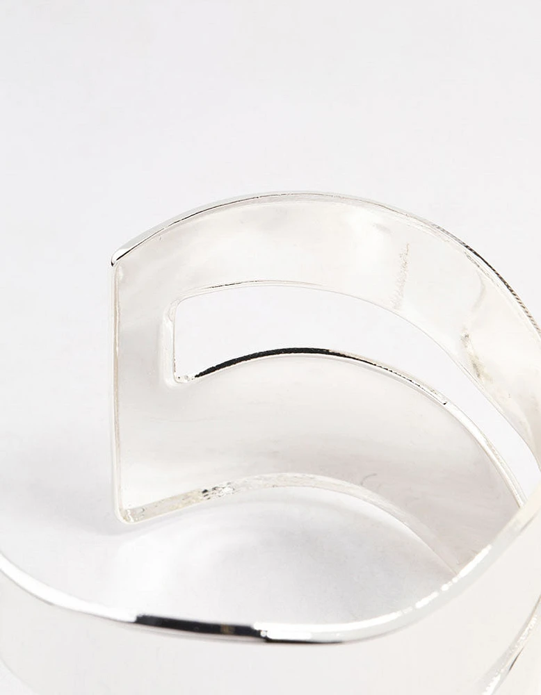 Silver Molten Double Wrist Cuff