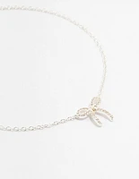 Sterling Silver Cubic Zirconia Bow Bracelet