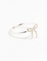 Sterling Silver Cubic Zirconia Bow Ring