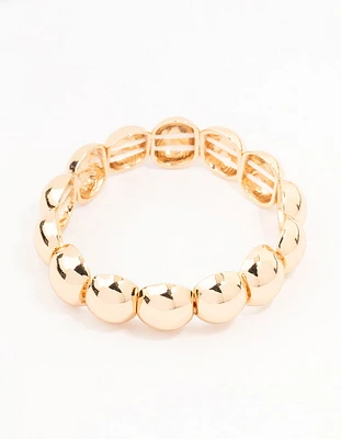 Gold Bauble Puff Stretch Bracelet