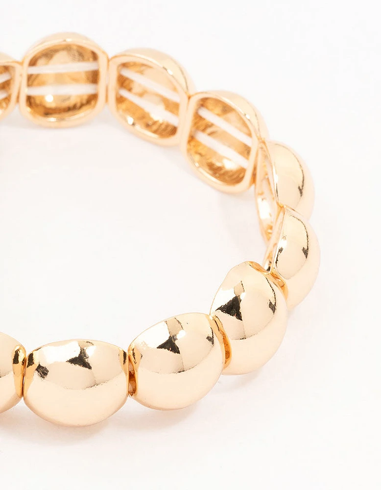 Gold Bauble Puff Stretch Bracelet