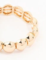 Gold Bauble Puff Stretch Bracelet