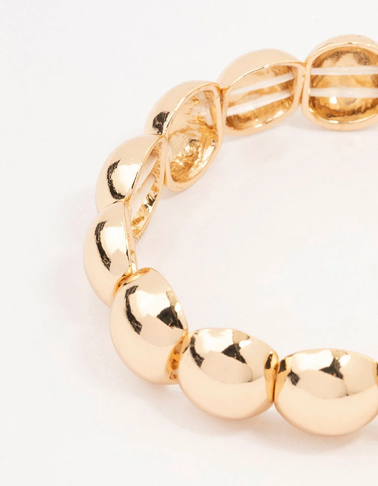 Gold Bauble Puff Stretch Bracelet