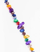 Gold Multicoloured Genuine Shell Necklace