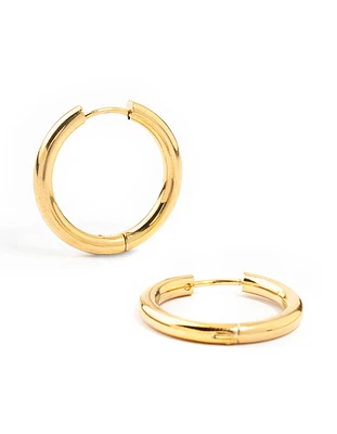 Waterproof Gold Plated Stainless Steel Clicker Hoop Earrings 24 MM