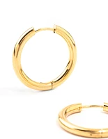 Gold Plated Stainless Steel Clicker Hoop Earrings 24 MM