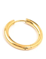 Gold Plated Stainless Steel Clicker Hoop Earrings 24 MM