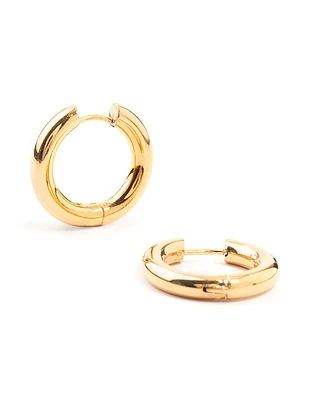 Waterproof Gold Plated Stainless Steel Thick Clicker Hoop Earrings 22 MM