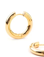 Waterproof Gold Plated Stainless Steel Thick Clicker Hoop Earrings 22 MM