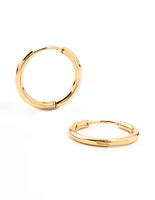 Gold Plated Stainless Steel Thin Clicker Hoop Earrings 18mm