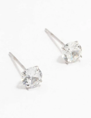 Stainless Steel Cubic Zirconia Stud Earrings MM