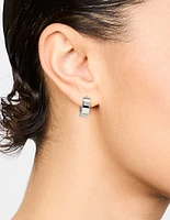 Waterproof Stainless Steel Wide Huggie Earrings