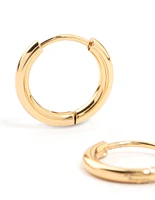 Gold Plated Stainless Steel Core Clicker Earrings 14 MM