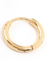 Gold Plated Stainless Steel Core Clicker Earrings 14 MM