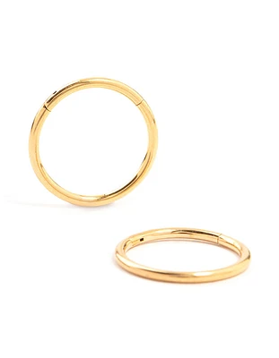 Waterproof Gold Plated Stainless Steel Sleeper Earrings 12 MM