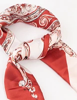 Red & White Regal Print Fabric Scarf